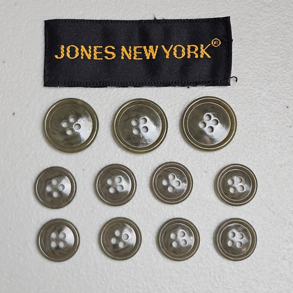 Jones New York 11-Pc Set 4-Hole Buttons‎ Blazer Replacement Beige Tortoise Shell